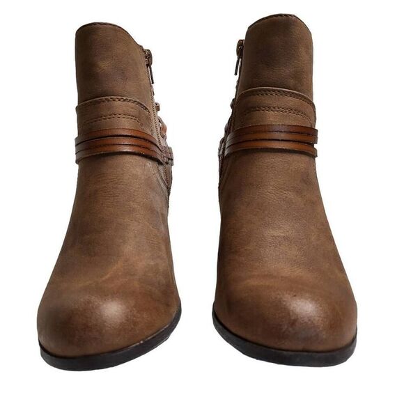 NEW MADDEN GIRL Denice Strapped Brown Ankle Booties Size 8 - Picture 5 of 12